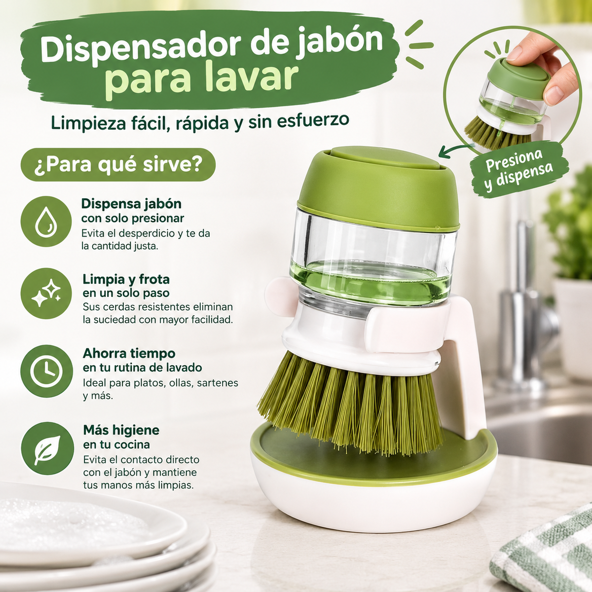 Cepillo dispensador de jabon